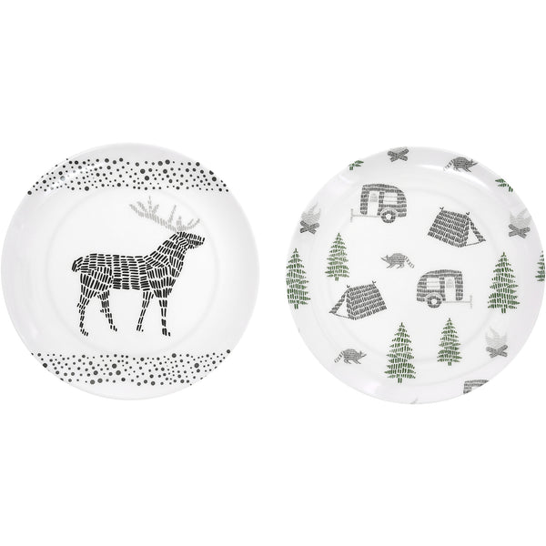 pavilion gift company Camp 8" Melamine Appetizer Plates (Set of 2)