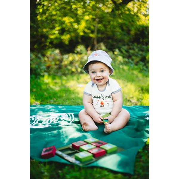 Pavilion Gift Company Camp Cutie 12-24 Months Gray Trimmed Bodysuit