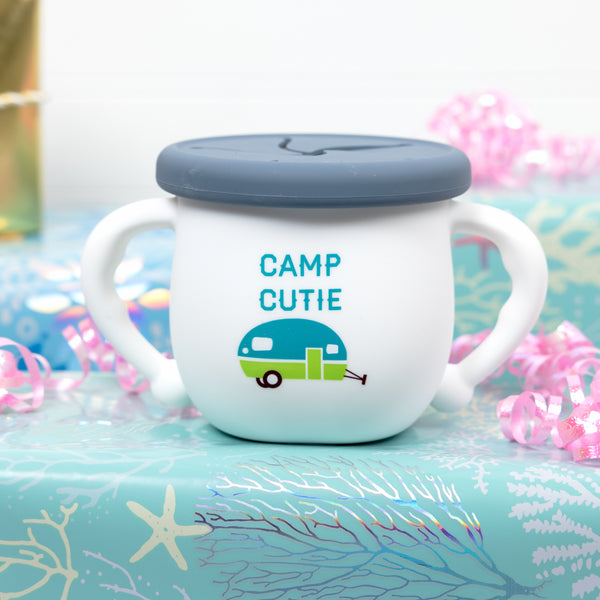 Pavilion Gift Company Camp Cutie 3.5" Silicone Snack Bowl With Lid