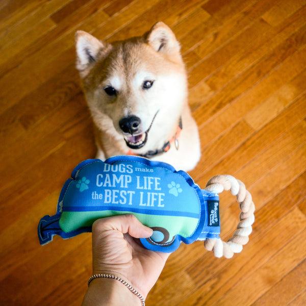 Pavilion Gift Company Camp Life 10.5" Canvas Dog Toy On Rope