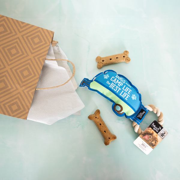 Pavilion Gift Company Camp Life 10.5" Canvas Dog Toy On Rope