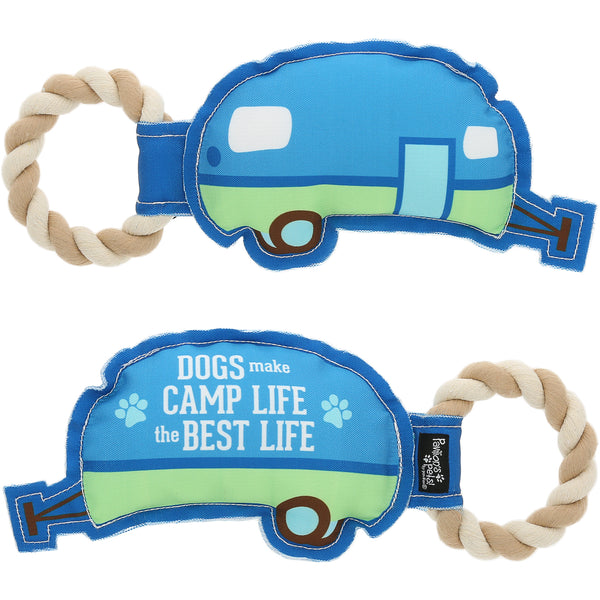 pavilion gift company Camp Life 10.5" Canvas Dog Toy on Rope