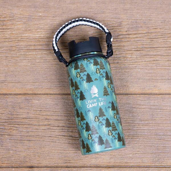 Pavilion Gift Company Camp Life 32 Oz Stainless Steel Water Bottle With Paracord Survival Handle