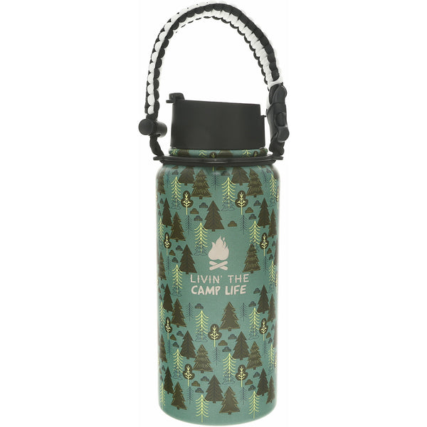 pavilion gift company Camp Life 32 oz Stainless Steel Water Bottle with Paracord Survival Handle