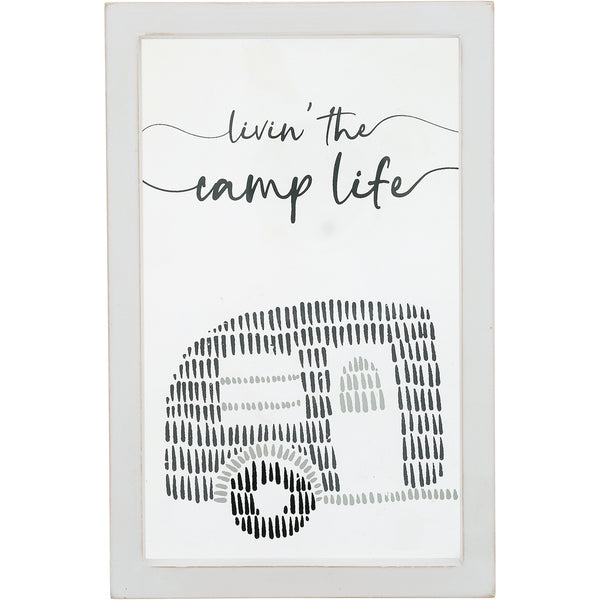 pavilion gift company Camp Life 5.5" x 8.5" Framed Glass Plaque