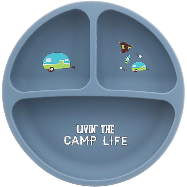 pavilion gift company Camp Life 7.75" Divided Silicone Suction Plate