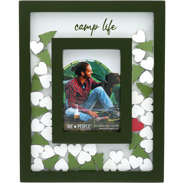pavilion gift company Camp Life 8" x 10" Picture Frame (Holds 3.5" x 5.5" Photo)