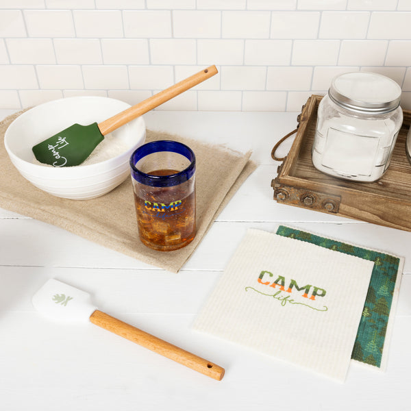 Pavilion Gift Company Camp Life Spatula And Reusable Dish Cloth Set (2 Of Each)