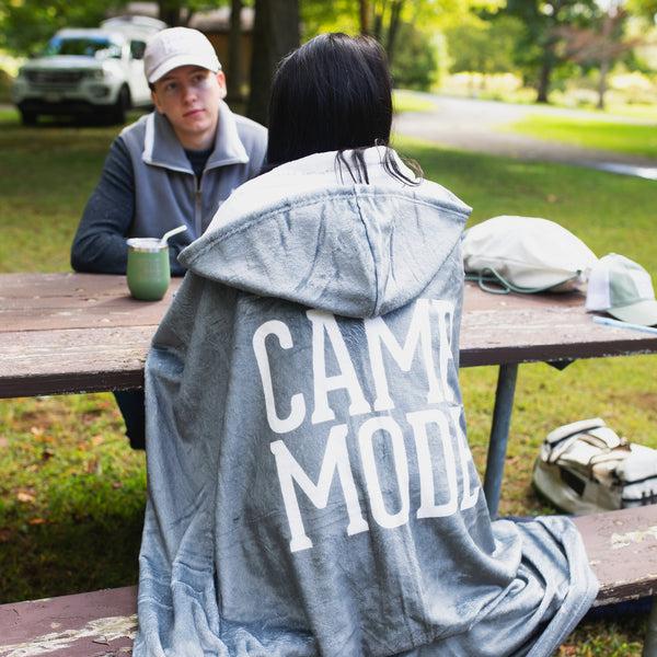 Pavilion Gift Company Camp Mode 50" X 60" Royal Plush Hooded Blanket