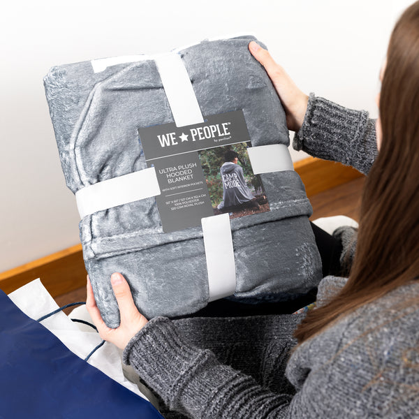 Pavilion Gift Company Camp Mode 50" X 60" Royal Plush Hooded Blanket