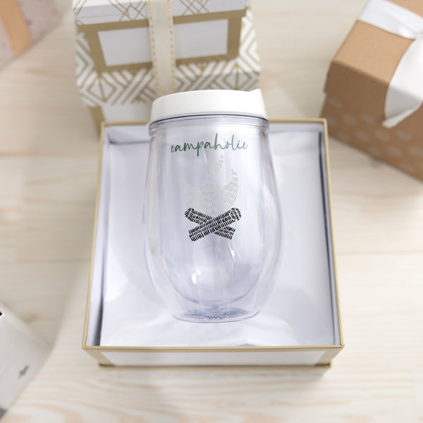 Pavilion Gift Company Campaholic 12 Oz Acrylic Stemless Wine Glass With Lid
