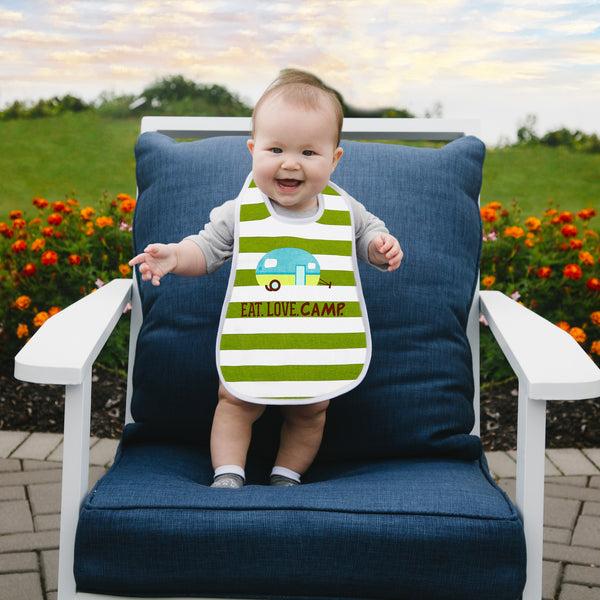 Pavilion Gift Company Campfire And Mallows Reversible Bib 6 Months - 3 Years