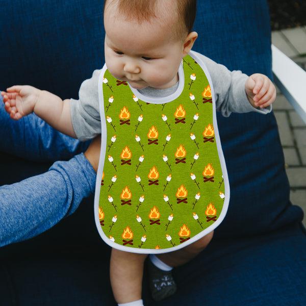 Pavilion Gift Company Campfire And Mallows Reversible Bib 6 Months - 3 Years