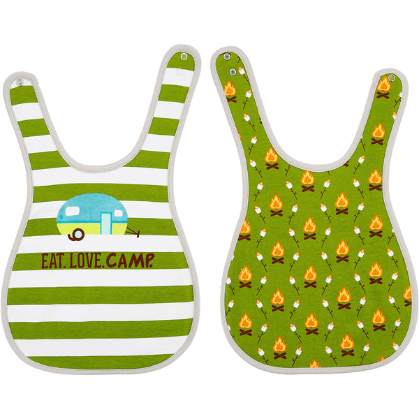 pavilion gift company Campfire and Mallows Reversible Bib 6 Months - 3 Years