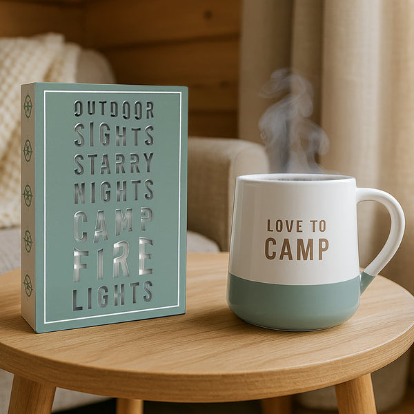 Pavilion Gift Company Campfire Lights 4" X 6" MDF Plaque