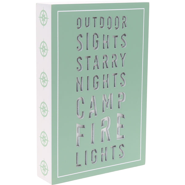 pavilion gift company Campfire Lights 4" x 6" MDF Plaque