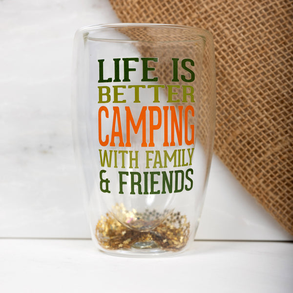 Pavilion Gift Company Camping 14 Oz Double-Walled Glass