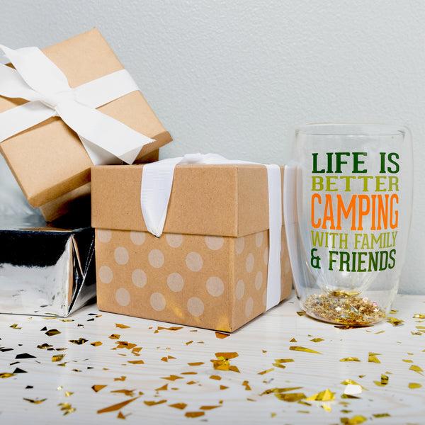 Pavilion Gift Company Camping 14 Oz Double-Walled Glass
