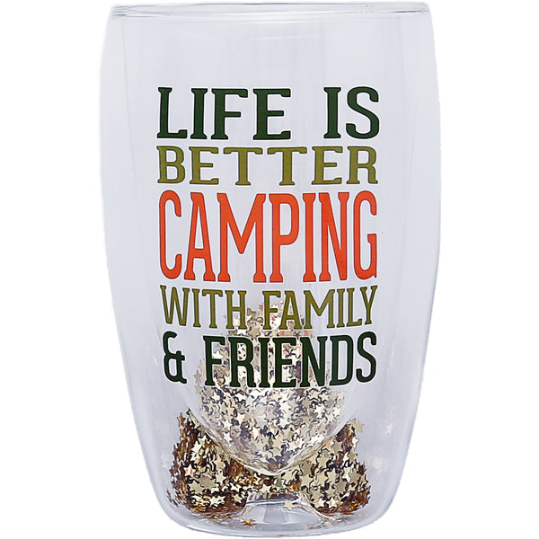 pavilion gift company Camping 14 oz Double-Walled Glass