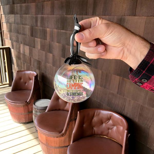 Pavilion Gift Company Camping 4" Iridescent Glass Ornament