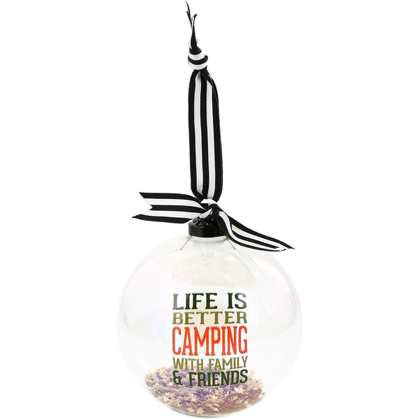 pavilion gift company Camping 4" Iridescent Glass Ornament