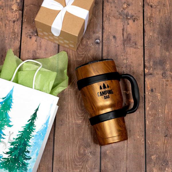Pavilion Gift Company Camping Dad 30 Oz Stainless Steel Travel Tumbler With Handle