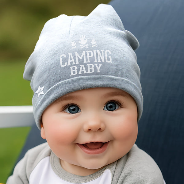 Pavilion Gift Company Camping Heathered Gray Beanie (0-12 Months)
