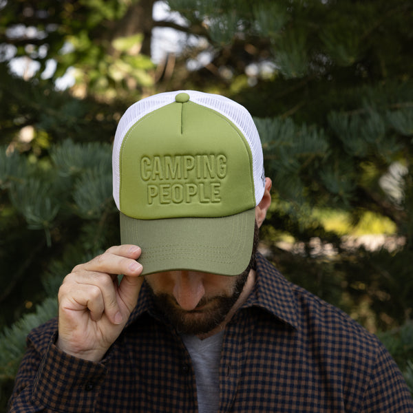 Pavilion Gift Company Camping People Adjustable Moss Green Neoprene Mesh Hat