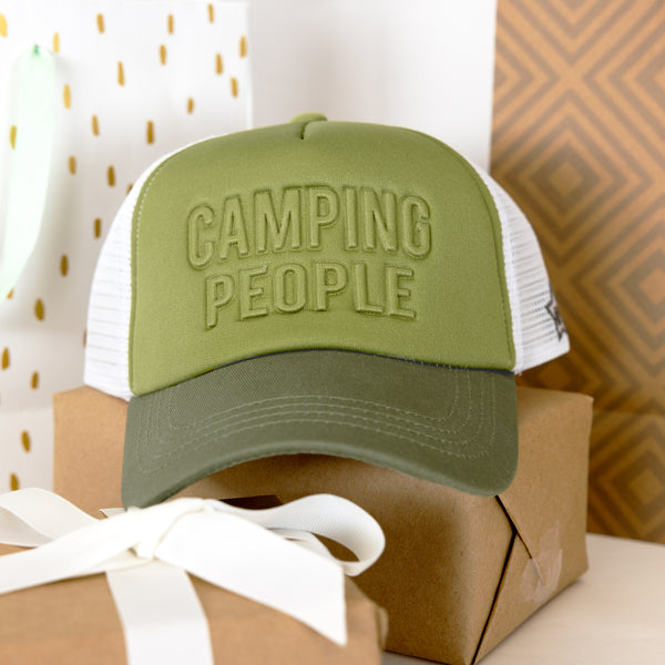 Pavilion Gift Company Camping People Adjustable Moss Green Neoprene Mesh Hat