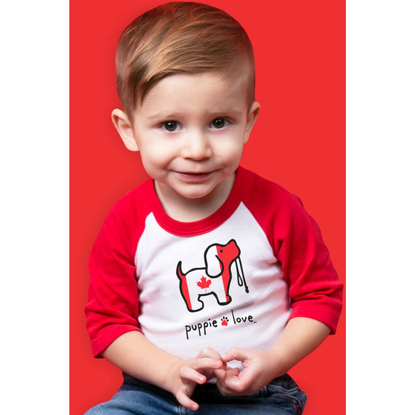 Pavilion Gift Company Canada 6-12 Months 3/4 Length Red Sleeve Onesie