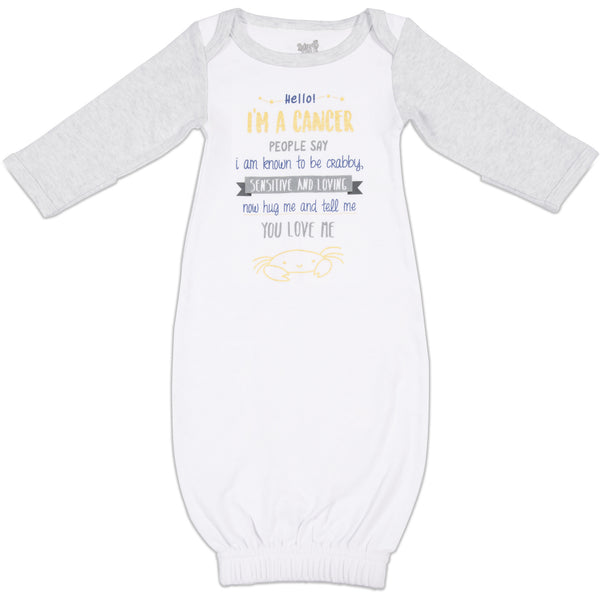 pavilion gift company Cancer 0-3 Months Gown with Mitten Cuffs