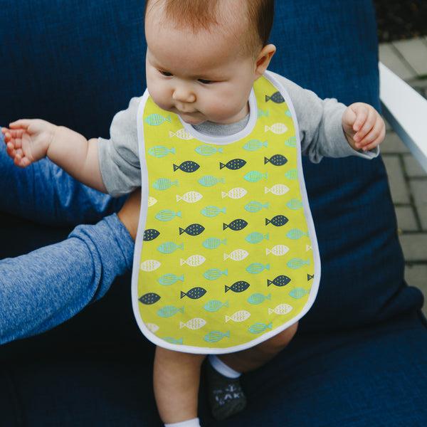 Pavilion Gift Company Canoes And Fish Reversible Bib 6 Months - 3 Years
