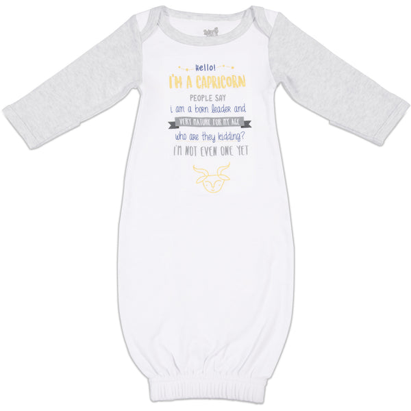 pavilion gift company Capricorn 0-3 Months Gown with Mitten Cuffs