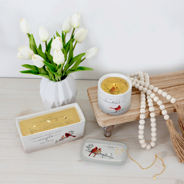 Pavilion Gift Company Cardinals Appear 12 Oz - 100% Soy Wax Reveal Triple Wick Candle Scent: Tranquility