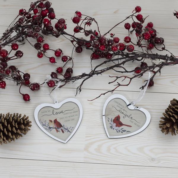 Pavilion Gift Company Cardinals Appear 4.75" Mirrored Glass Ornament