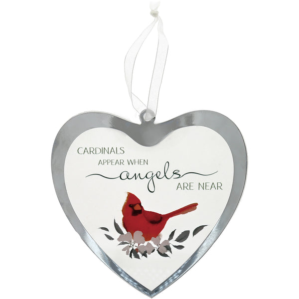pavilion gift company Cardinals Appear 4.75" Mirrored Glass Ornament