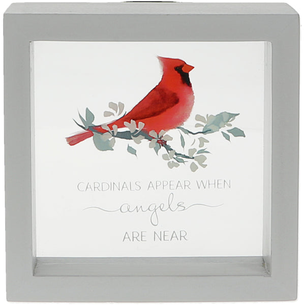 pavilion gift company Cardinals Appear 5" x 5" Framed Glass Plaque