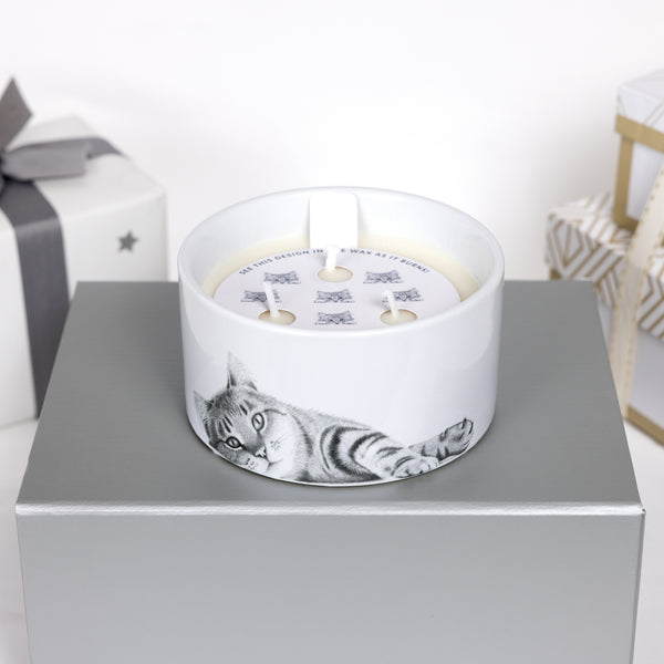 Pavilion Gift Company Cat 10 Oz - 100% Soy Wax Reveal Triple Wick Candle Scent: Tranquility