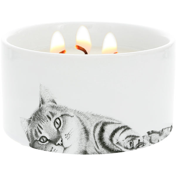 pavilion gift company Cat 10 oz - 100% Soy Wax Reveal Triple Wick Candle Scent: Tranquility