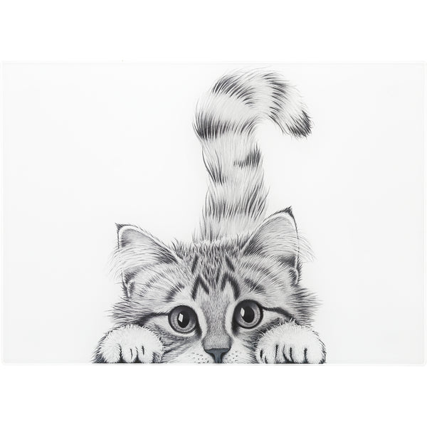 pavilion gift company Cat 13.75" x 9.75" Glass Cutting Board
