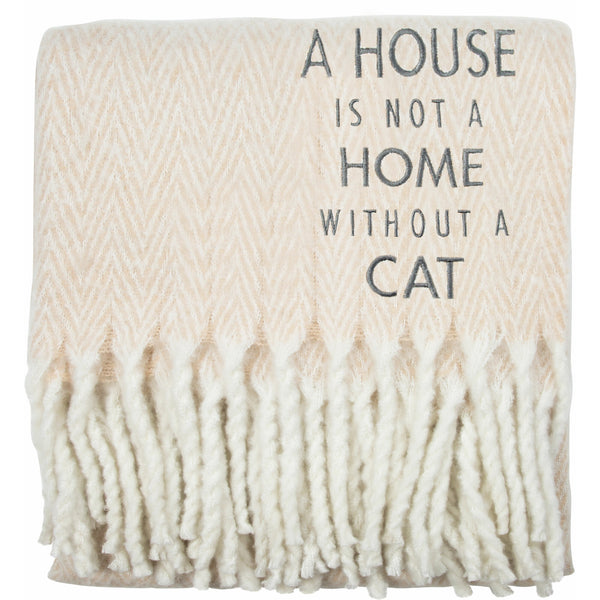 pavilion gift company Cat 50" x 60" Herringbone Blanket