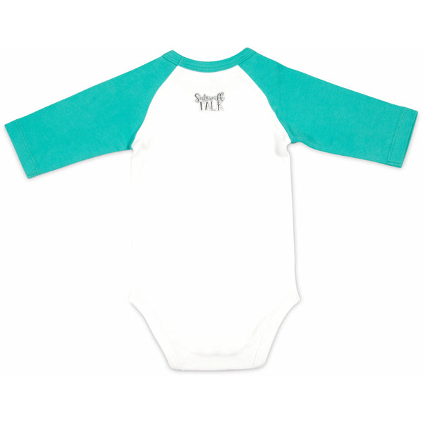 Pavilion Gift Company Cat Did It 12-24 Months 3/4 Length Teal Sleeve Onesie