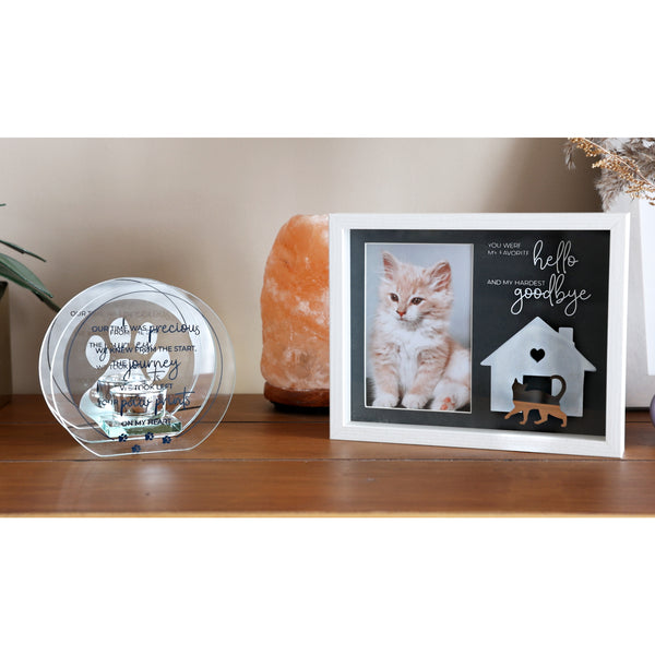 Pavilion Gift Company Cat Goodbye 9.5" X 7.5" Shadow Box Frame (Holds 4" X 6" Photo)