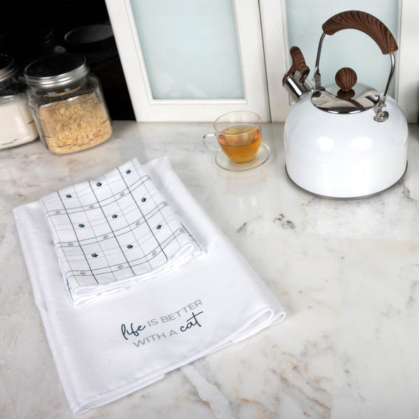 Pavilion Gift Company Cat Hand & Fingertip Towel Gift Set