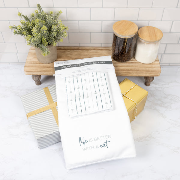 Pavilion Gift Company Cat Hand & Fingertip Towel Gift Set