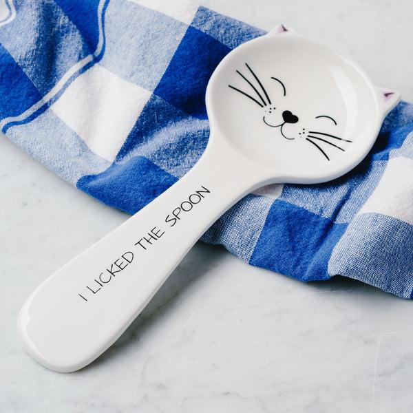 Pavilion Gift Company Cat Licked The Spoon 10" Spoon Rest