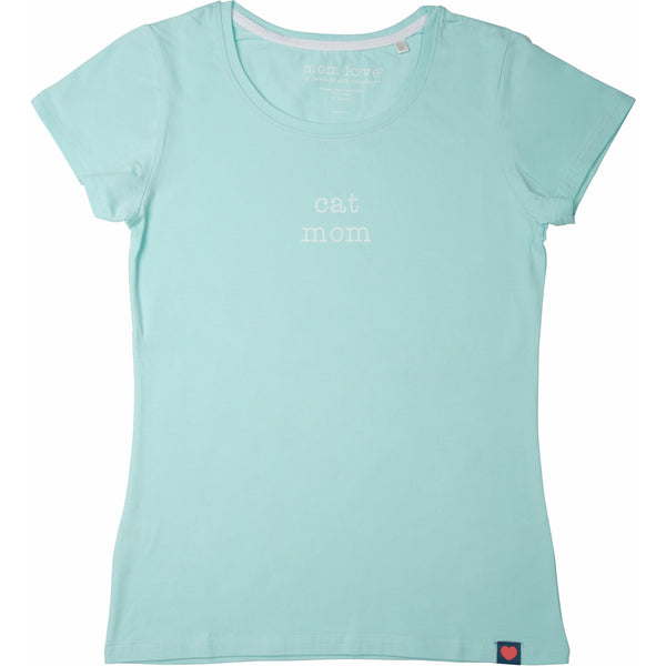 Pavilion Gift Company Cat Mom Small Teal/Mint Green T-Shirt