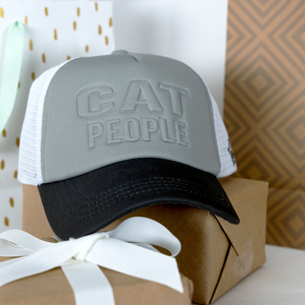 Pavilion Gift Company Cat People Adjustable Light Gray Neoprene Mesh Hat