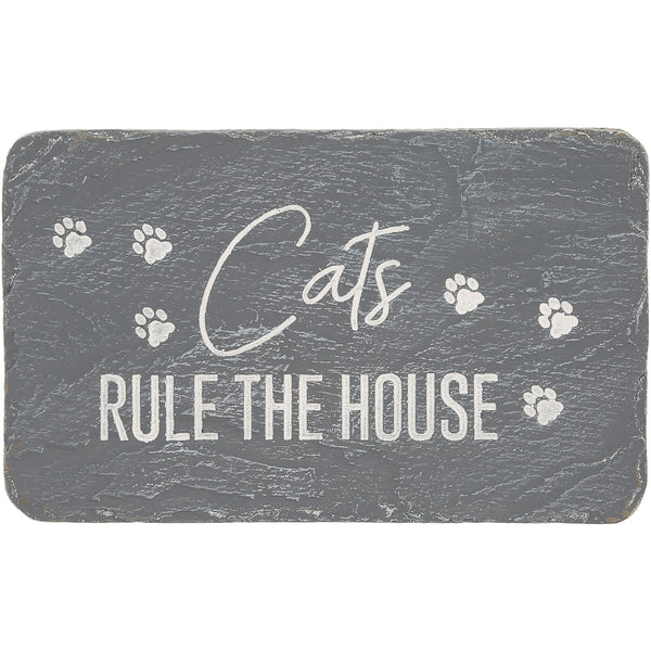 pavilion gift company Cats Rule 7" x 4.25" Garden Stone