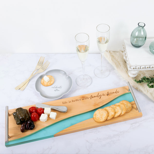 Pavilion Gift Company Celebrate & Enjoy 6.5" Appetizer Plates (Set Of 2)